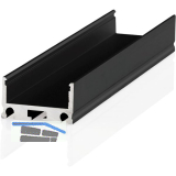 BILTON Aluminium Aufbauprofil XT02, schwarz eloxiert, 3000 mm, ohne Abdeckung