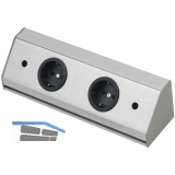 WIPO Steckdosenleiste Corner Compact, L 260 mm, Edelstahl Effekt