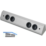 WIPO Steckdosenleiste Corner Compact, L 860 mm, Edelstahl Effekt