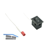ELEKTRA Wippschalter Eckig, schwarz ein/aus mit Pr�gung, 2000mm mit Ministecker