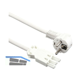 Anschlussleitung Ger�tekupplung GST18/Schukostecker 1000 mm wei�