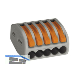 WAGO 222 5x4Qmm Verbindungsklemme grau mit Bet�tigungshebel