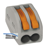 WAGO 222 2x4Qmm Verbindungsklemme grau mit Bet�tigungshebel