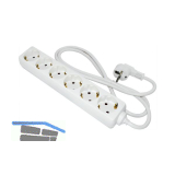 Steckdosenleiste-6 Steckdosen 250 V, 1500 mm Kabel mit Schutzkontakt-Stecker