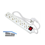 BACHMANN Steckdosenleiste -6 Steckdosen + Schalter, 1500 mm Kabel, wei�