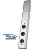 WIPO SteckdosenelementPower-Turm 1, 3 Schukosteckdosen, Edelstahl