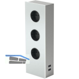 WIPO Steckdosenleiste Power Turm G Edelstahl/Glas wei�, 3x Schuko, 2 x USB