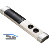 Steckdosenelement Toki mit Bluetooth-Lautsprecher, Edelstahl Effekt