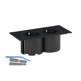 BACHMANN Steckdosenelement DUE 2xSchuko schwarz ohne Abdeckung