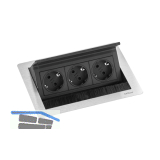 EVOline Flip Top Push S 3xSchuko Edelstahl