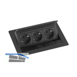 EVOline Flip Top Push S 3xSchuko schwarz