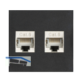 EVOline Wechselmodul 2xRJ45 CAT6, schwarz