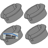 L&S Ersatz- Befestigungsclips 4 Stk. zu Unterbauleuchte Lugano