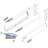 BLUM TANDEMBOX antaro SET H�he D-Reling, BLUMOTION M, 65kg, NL 600, grau RAL9006
