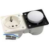 BERKER Integro Schalter chrom matt + Steckdose polarwei� ohne Rahmen