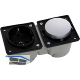 BERKER Integro Schalter chrom matt + Steckdose schwarz ohne Rahmen