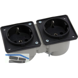 BERKER Integro Doppelsteckdose anthrazit ohne Rahmen