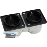 BERKER Integro Doppelsteckdose schwarz ohne Rahmen