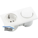 BERKER Integro Flow Schalter polarwei� gl�nzend + Steckdose polarwei�