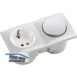 BERKER Integro Flow Schalter chrom matt + Steckdose polarwei�