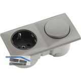 BERKER Integro Flow Schalter Edelstahl Effekt + Steckdose schwarz