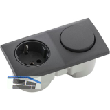 BERKER Integro Flow Schalter anthrazit matt + Steckdose anthrazit