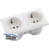 BERKER Integro Flow Doppelsteckdose polarwei� gl�nzend, Steckdose wei�