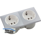 BERKER Integro Flow Doppelsteckdose chrom matt, Steckdose wei�