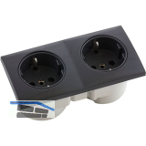 BERKER Integro Flow Doppelsteckdose anthrazit, Steckdose anthrazit