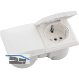 BERKER Integro Flow Doppelsteckdose, Deckel polarwei� gl�nzend, Steckdose wei�