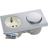 BERKER Integro Pure Schalter chrom matt + Steckdose polarwei�