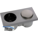 BERKER Integro Pure Schalter Edelstahl Effekt + Steckdose schwarz