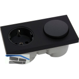 BERKER Integro Pure Schalter schwarz matt + Steckdose schwarz