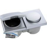 BERKER Integro Pure Schalter/Deckel chrom matt + Steckdose schwarz