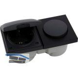 BERKER Integro Pure Schalter/Deckel schwarz matt + Steckdose schwarz