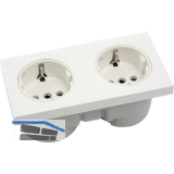 BERKER Integro Pure Doppelsteckdose polarwei� gl�nzend, Steckdose wei�