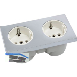 BERKER Integro Pure Doppelsteckdose chrom matt, Steckdose wei�