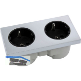 BERKER Integro Pure Doppelsteckdose chrom matt, Steckdose schwarz