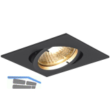 Deckeneinbauleuchte Quad H 230 V, max. 50 Watt, 82x82 mm, schwarz matt