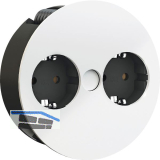 BACHMANN Einbausteckdose TWIST 2S, 2 Stk. Schukosteckdosen, wei� matt RAL 9010