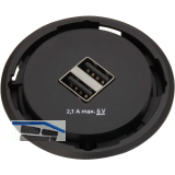 EVOline One 2fach USB Charger A+A schwarz DM 59 mm