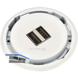 EVOline One 2fach USB Charger A+A wei� DM 59 mm