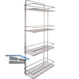 VS Besenschrankhalterung 395 x 922 x 175 mm Stahldraht Silber