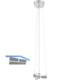 EGLO H�ngeleuchte Pasteri Pro 3 x E27 ohne Schirm, f�r Schirm 530 mm nickel