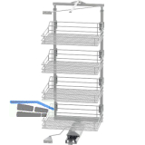 VS TAL Gate Hochschrankauszug Set Saphir KB 600 mm 1200 - 1450 mm Silber