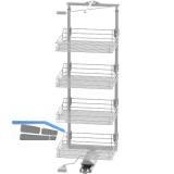 VS TAL Gate Hochschrankauszug Set Saphir KB 600 mm 1450 - 1700 mm Silber