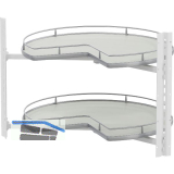 VS COR Wheel Pro Eckschrank-Drehboden 3/4-Kreis KB 900 mm Premea Hellgrau/Silber