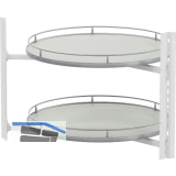 VS COR Wheel Pro Eckschrank-Drehboden Premea 4/4-Kreis KB 900 mm Hellgrau/Silber