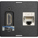 EVOline Wechselmodul 1xHDMI 2.0, 1xRJ45 CAT6, schwarz
