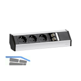 EVOline V-Dock Steckdosenelement 3 x Schuko, 2 x RJ45, Aluminium
